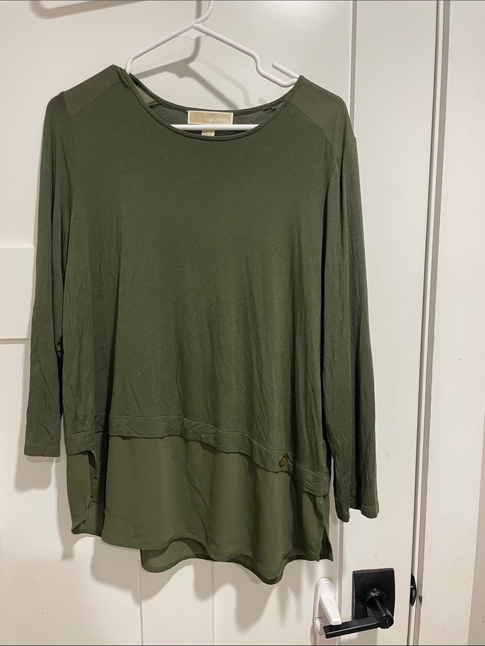 Michael Kors Olive Layered Long-Sleeve Tunic